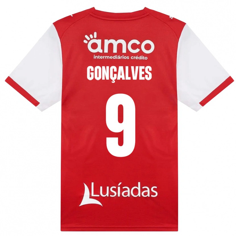Danxen Dámské João Gonçalves #9 Bílá Červená Černá Domů Hráčské Dresy 2026/27 Dres