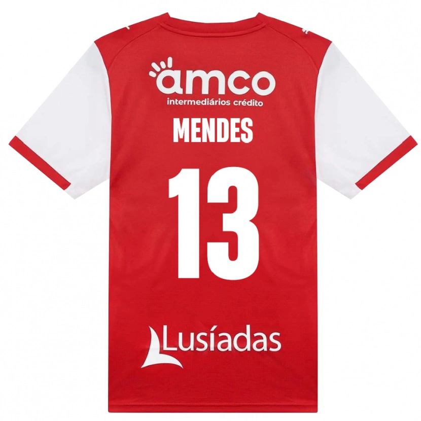 Danxen Dámské Emmanuel Mendes #13 Bílá Červená Černá Domů Hráčské Dresy 2026/27 Dres