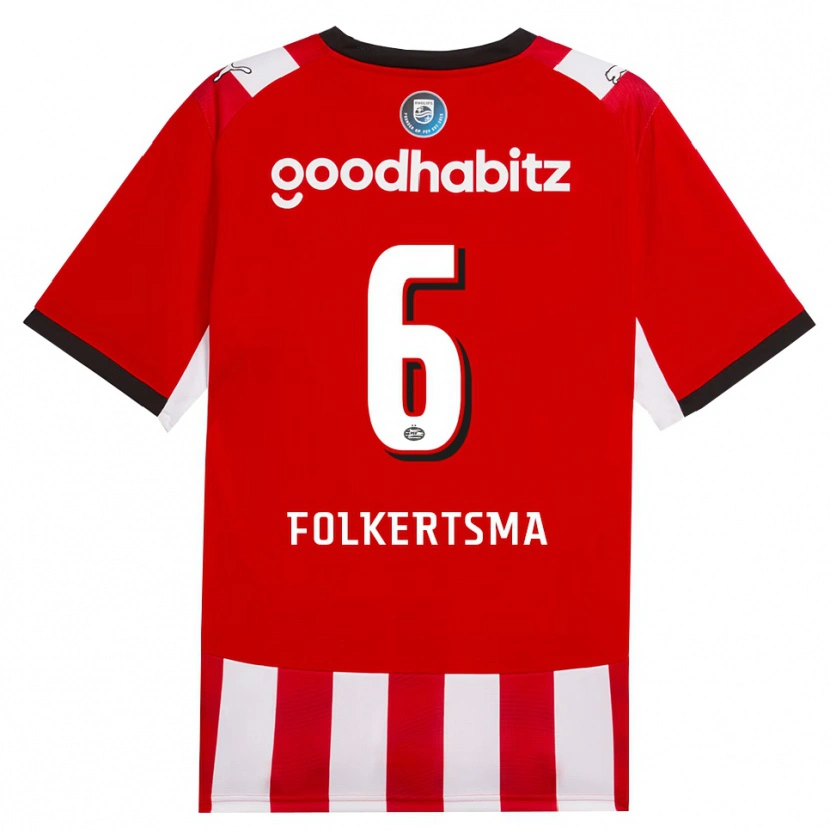 Danxen Dámské Sisca Folkertsma #6 Červená Bílá Černá Domů Hráčské Dresy 2026/27 Dres