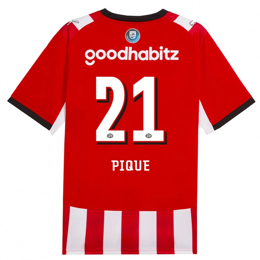 Danxen Dámské Naomi Piqué #21 Červená Bílá Černá Domů Hráčské Dresy 2026/27 Dres