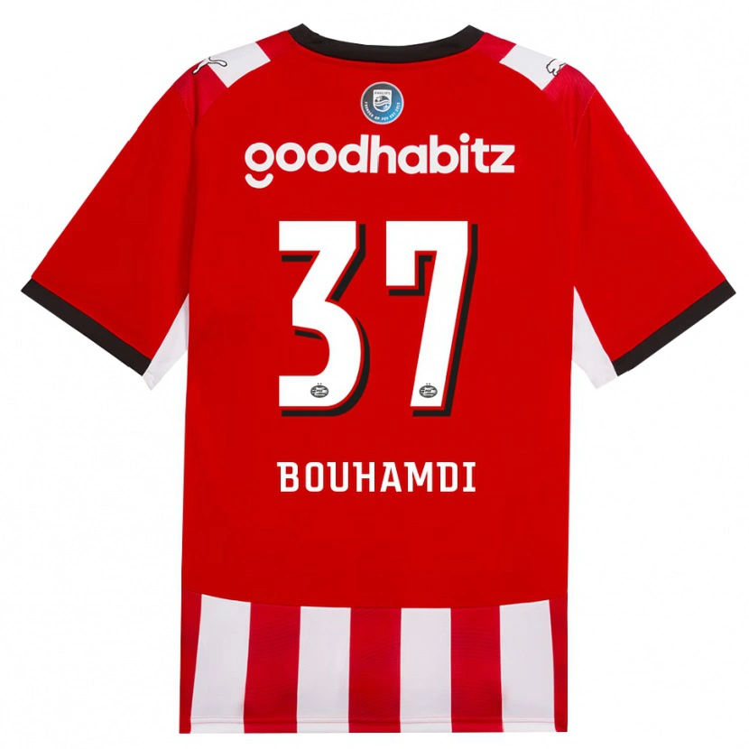 Danxen Dámské Amir Bouhamdi #37 Červená Bílá Černá Domů Hráčské Dresy 2026/27 Dres