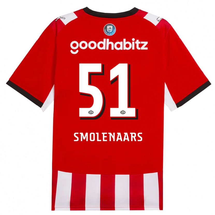 Danxen Dámské Tijn Smolenaars #51 Červená Bílá Černá Domů Hráčské Dresy 2026/27 Dres