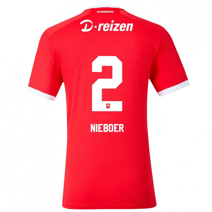 Danxen Dámské Oliver Nieboer #2 Červená Bílá Domů Hráčské Dresy 2026/27 Dres