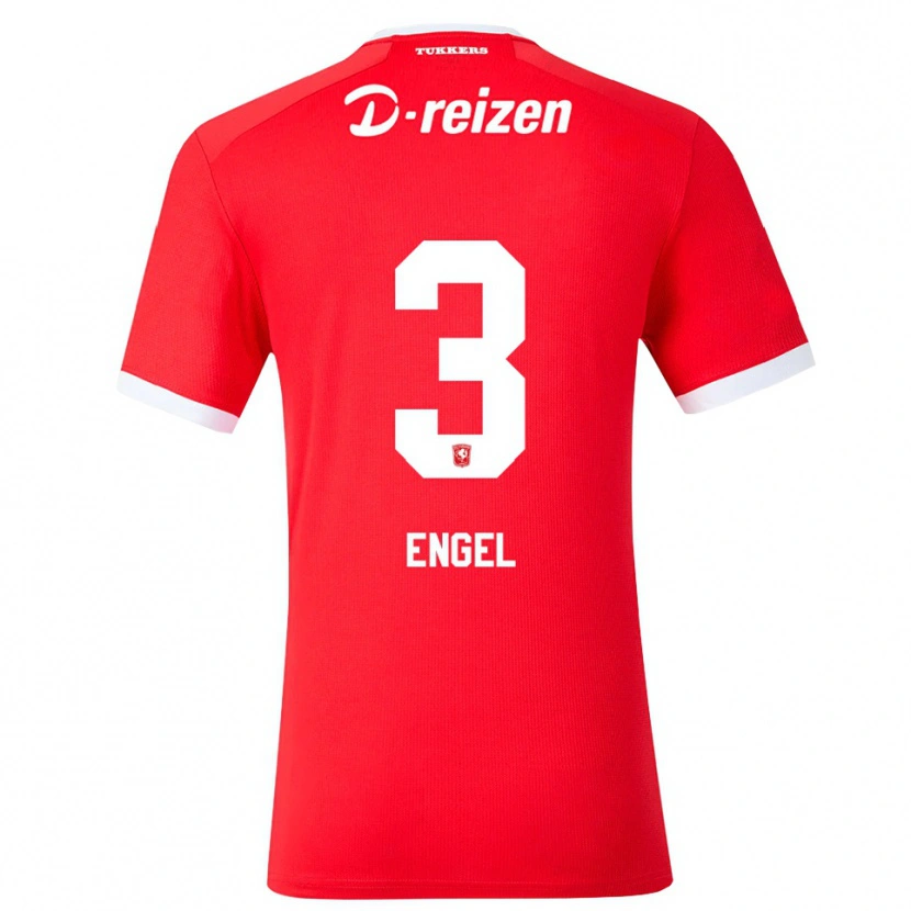 Danxen Dámské Daan Engel #3 Červená Bílá Domů Hráčské Dresy 2026/27 Dres
