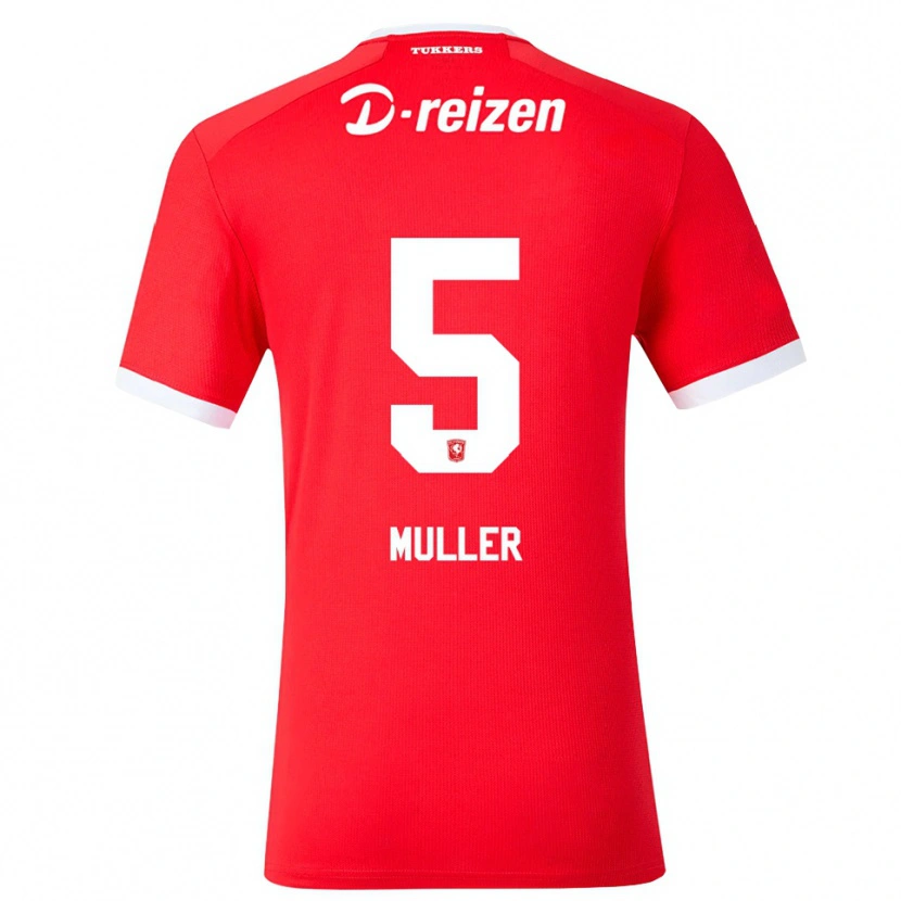 Danxen Dámské Timothy Muller #5 Červená Bílá Domů Hráčské Dresy 2026/27 Dres