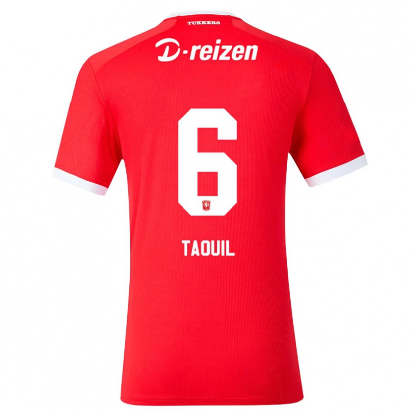 Danxen Dámské Rayan Taouil #6 Červená Bílá Domů Hráčské Dresy 2026/27 Dres