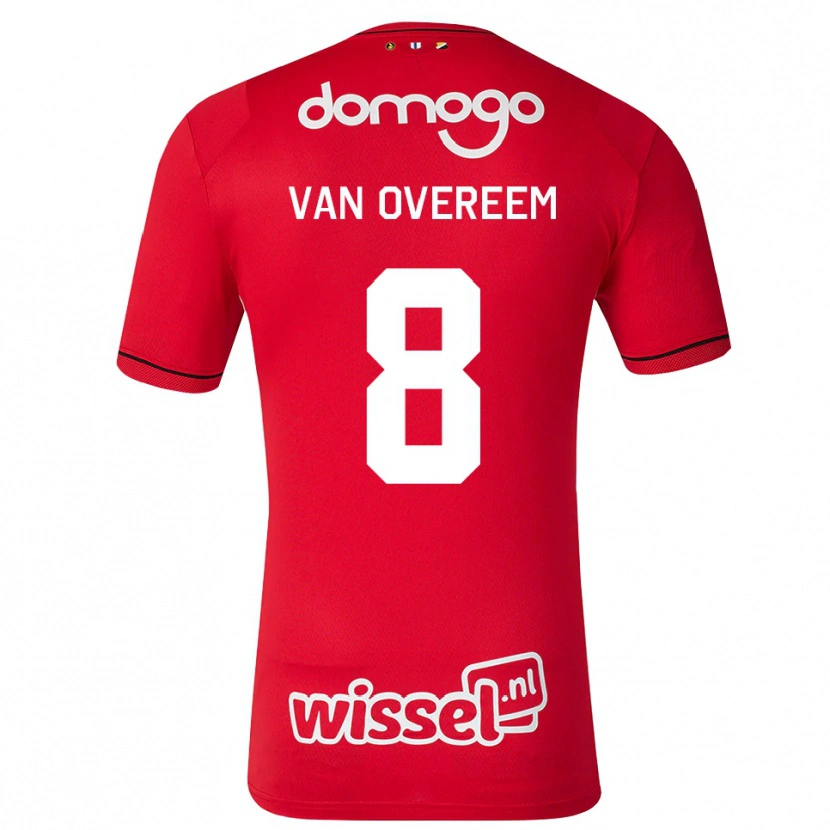 Danxen Dámské Joris Van Overeem #8 Červená Bílá Černá Domů Hráčské Dresy 2026/27 Dres