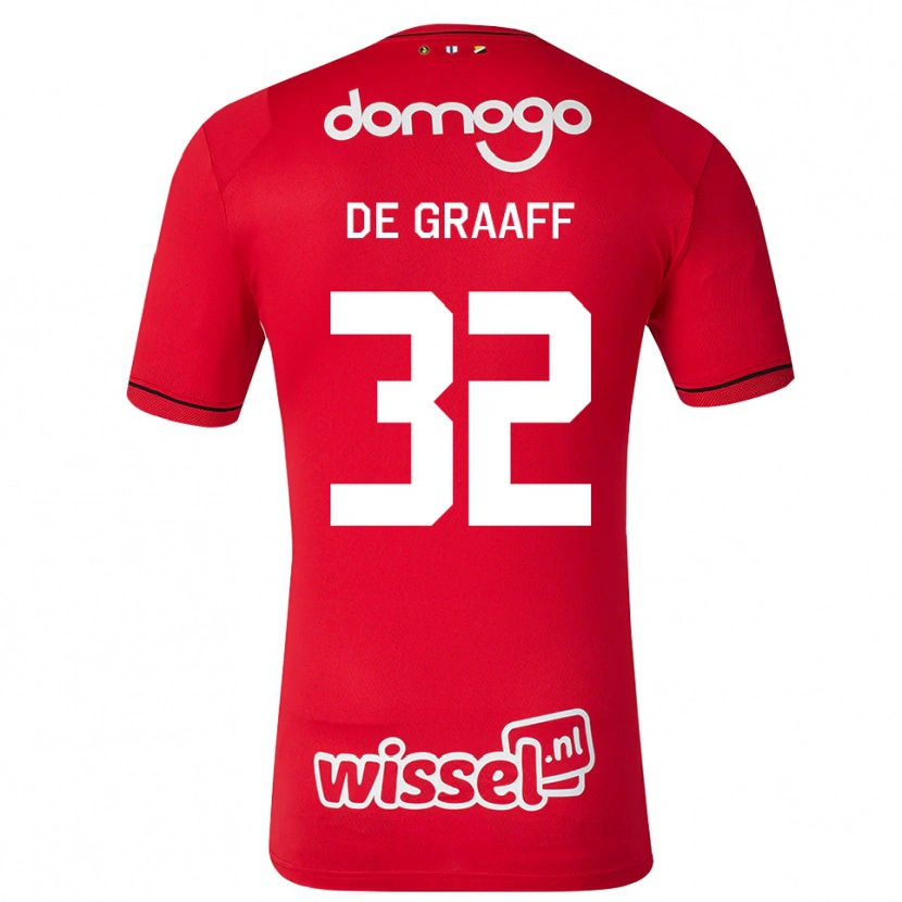 Danxen Dámské Tom De Graaff #32 Červená Bílá Černá Domů Hráčské Dresy 2026/27 Dres