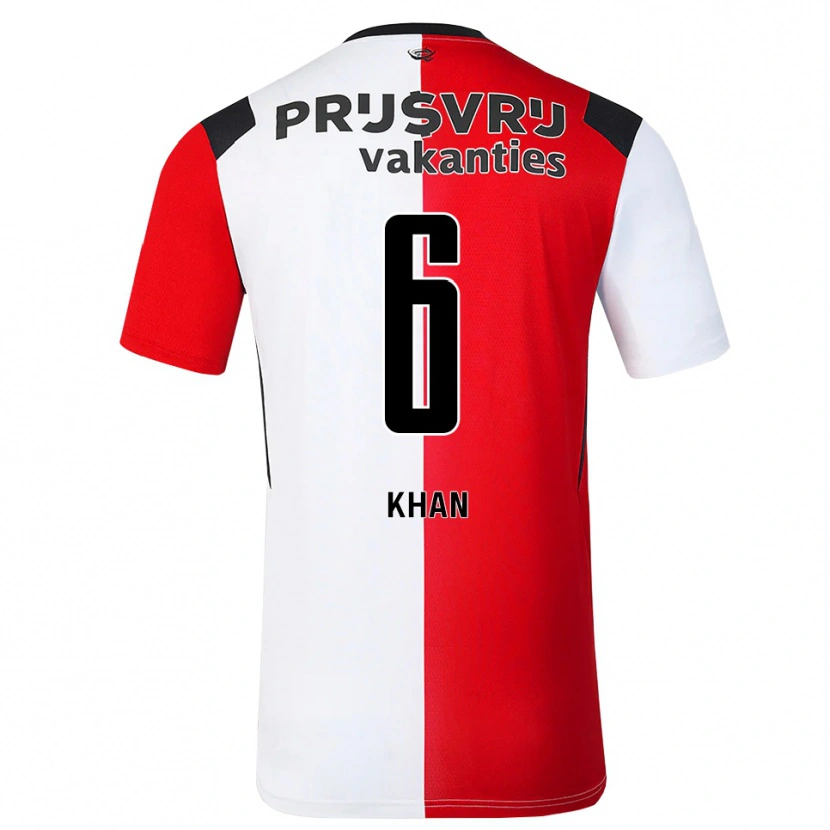 Danxen Dámské Kevin Khan #6 Červená Bílá Černá Domů Hráčské Dresy 2026/27 Dres