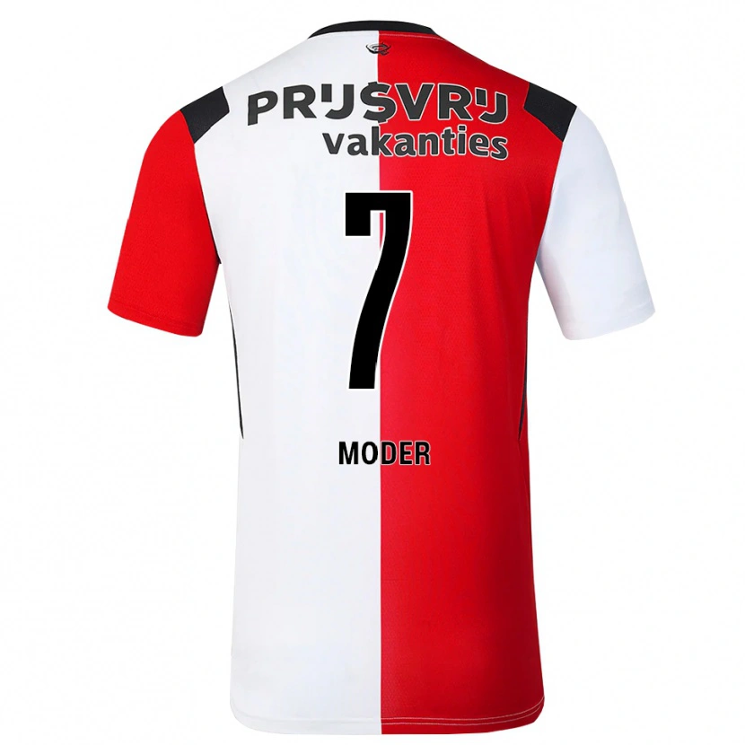 Danxen Dámské Jakub Moder #7 Červená Bílá Černá Domů Hráčské Dresy 2026/27 Dres