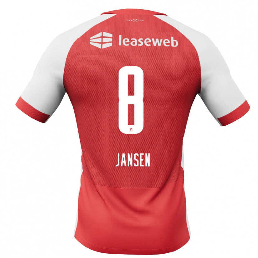 Danxen Dámské Jim Jansen #8 Červená Bílá Černá Domů Hráčské Dresy 2026/27 Dres