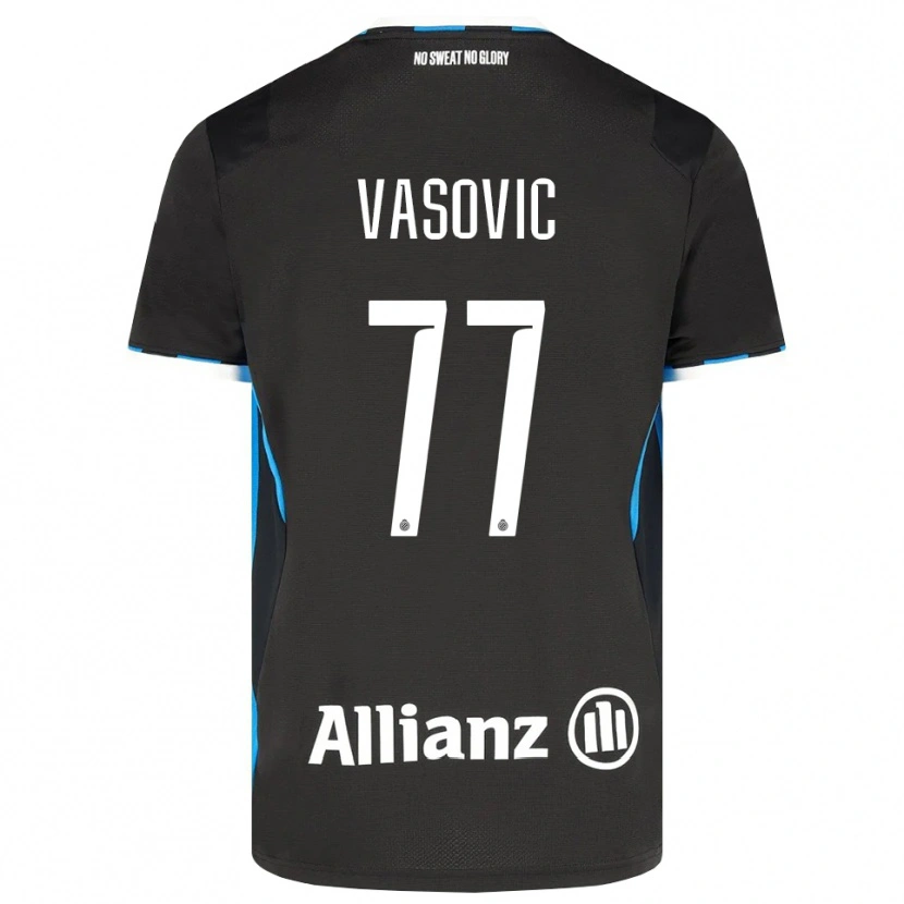 Danxen Dámské Andrej Vasovic #77 Černá Červená Modrá Domů Hráčské Dresy 2026/27 Dres