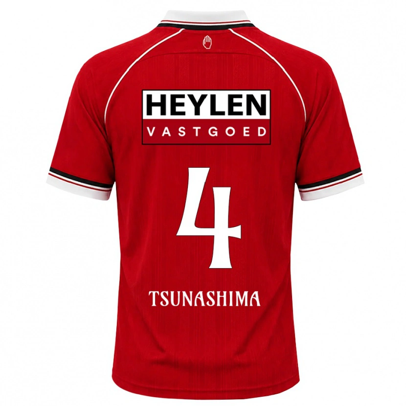Danxen Dámské Yuto Tsunashima #4 Červená Bílá Černá Domů Hráčské Dresy 2026/27 Dres