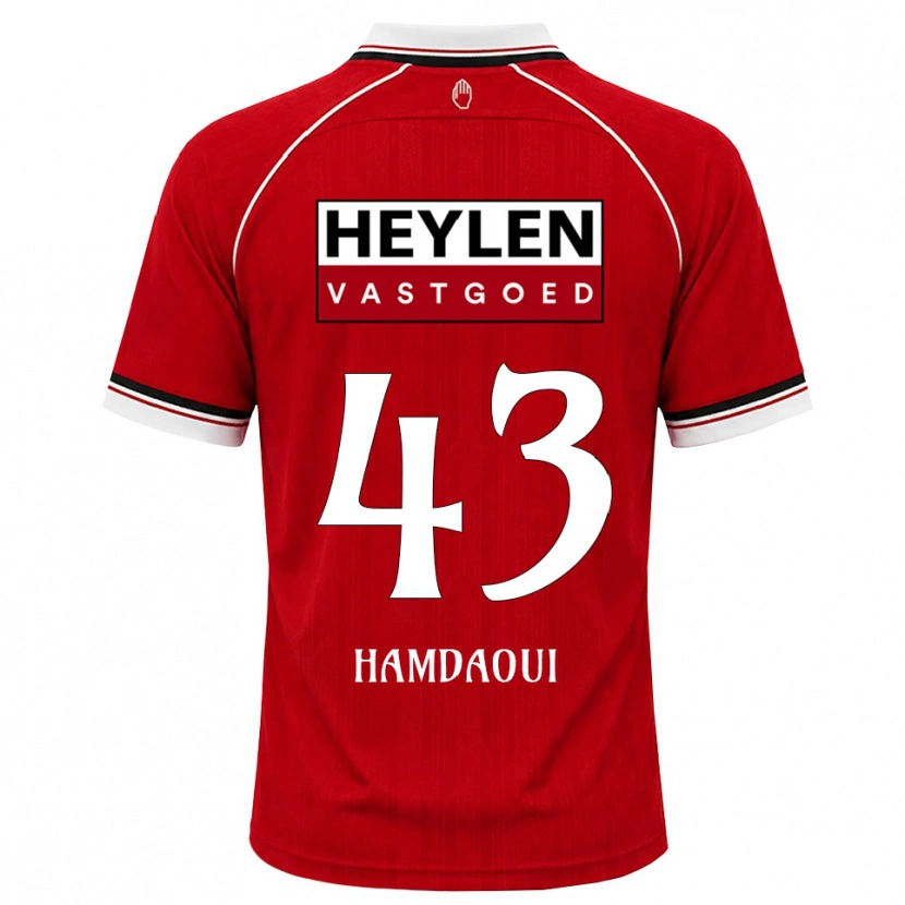 Danxen Dámské Youssef Hamdaoui #43 Červená Bílá Černá Domů Hráčské Dresy 2026/27 Dres