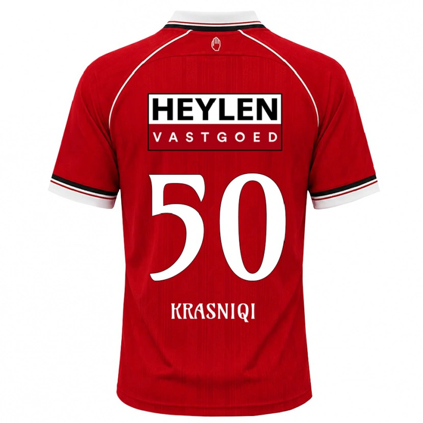 Danxen Dámské Laurit Krasniqi #50 Červená Bílá Černá Domů Hráčské Dresy 2026/27 Dres