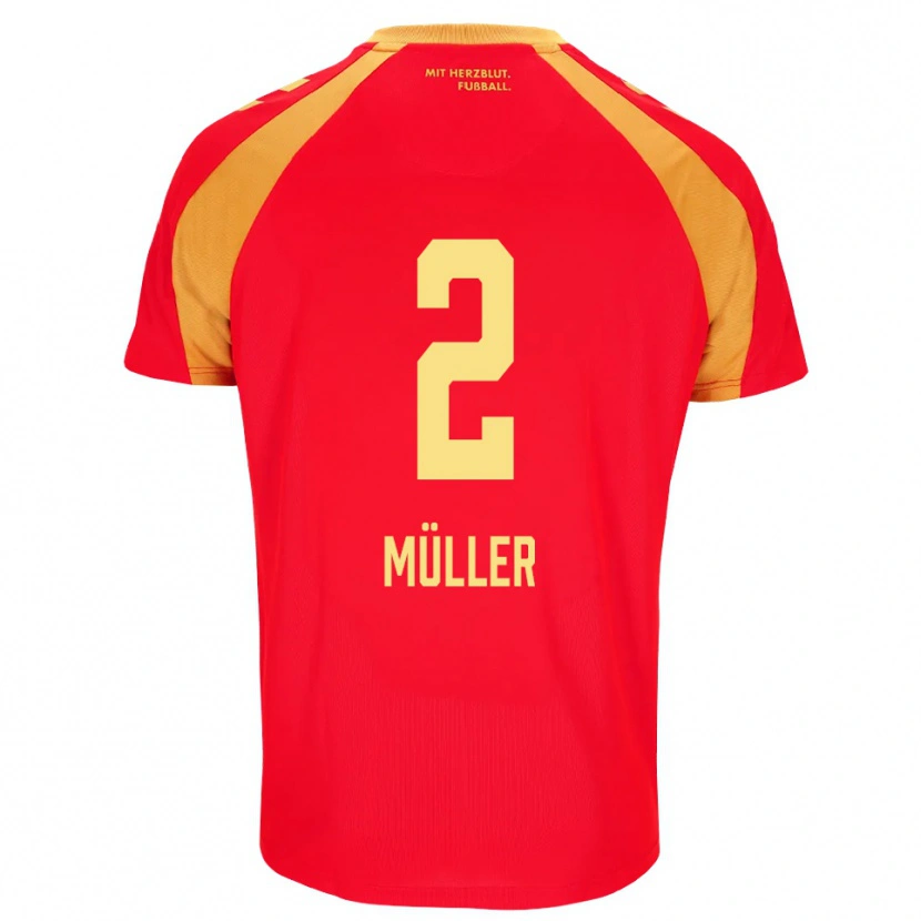 Danxen Dámské Ruben Müller #2 Červená Oranžová Černá Daleko Hráčské Dresy 2026/27 Dres