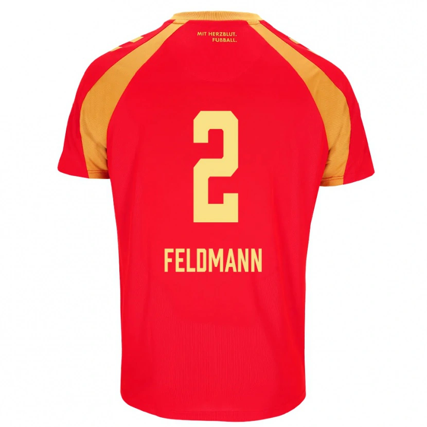 Danxen Dámské Ole Feldmann #2 Červená Oranžová Černá Daleko Hráčské Dresy 2026/27 Dres