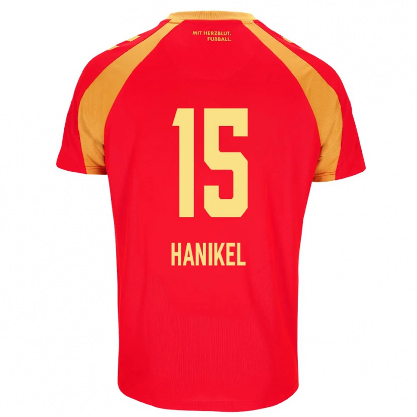 Danxen Dámské Maximilian Hanikel #15 Červená Oranžová Černá Daleko Hráčské Dresy 2026/27 Dres