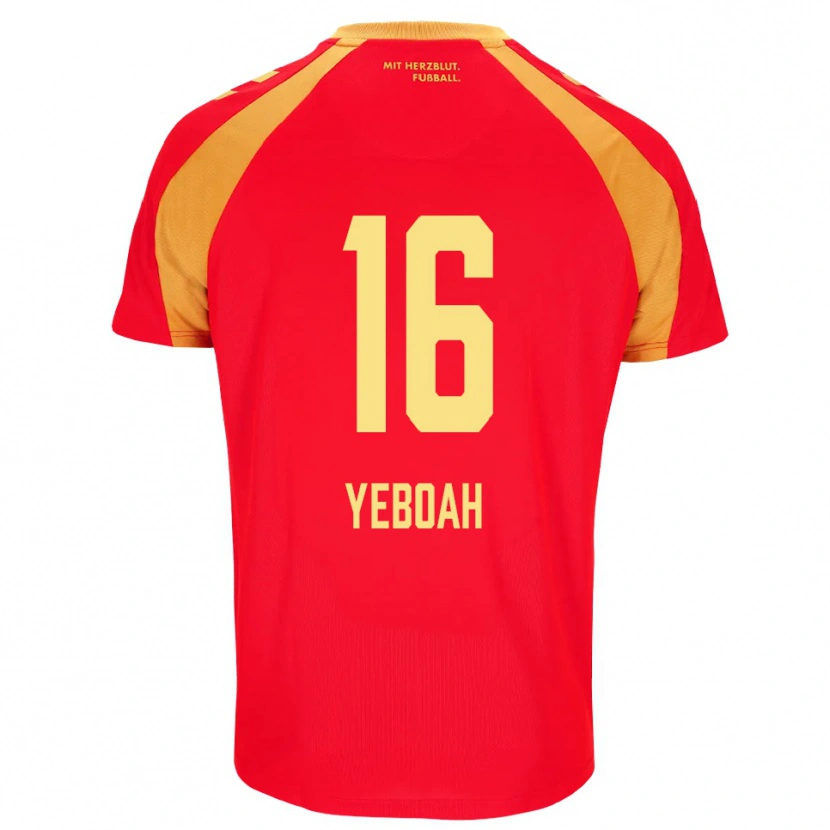 Danxen Dámské Isaaq Yeboah #16 Červená Oranžová Černá Daleko Hráčské Dresy 2026/27 Dres
