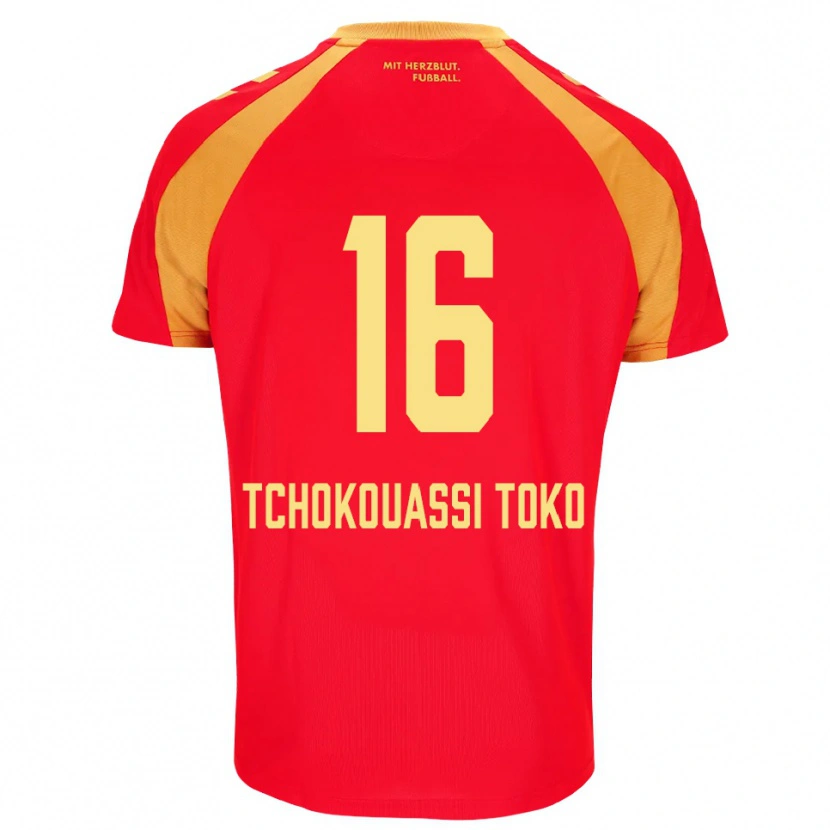 Danxen Dámské Daryl Tchokouassi Toko #16 Červená Oranžová Černá Daleko Hráčské Dresy 2026/27 Dres