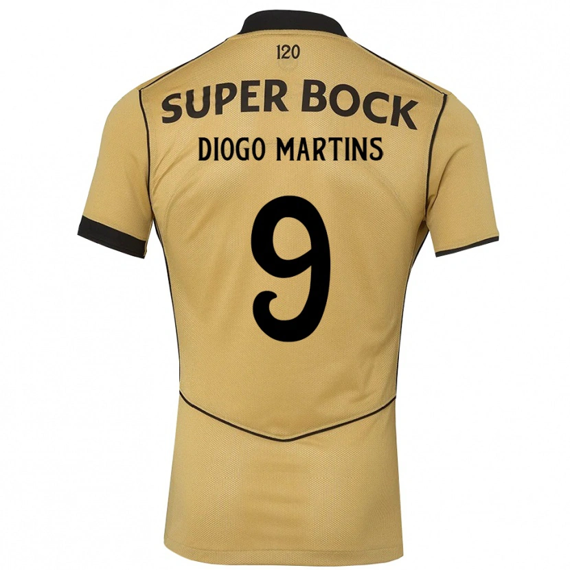 Danxen Dámské Diogo Martins #9 Zlatavě Rudá Černá Daleko Hráčské Dresy 2026/27 Dres