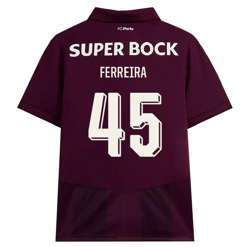 Danxen Dámské Tiago Ferreira #45 Vínově Červená Bílá Daleko Hráčské Dresy 2026/27 Dres