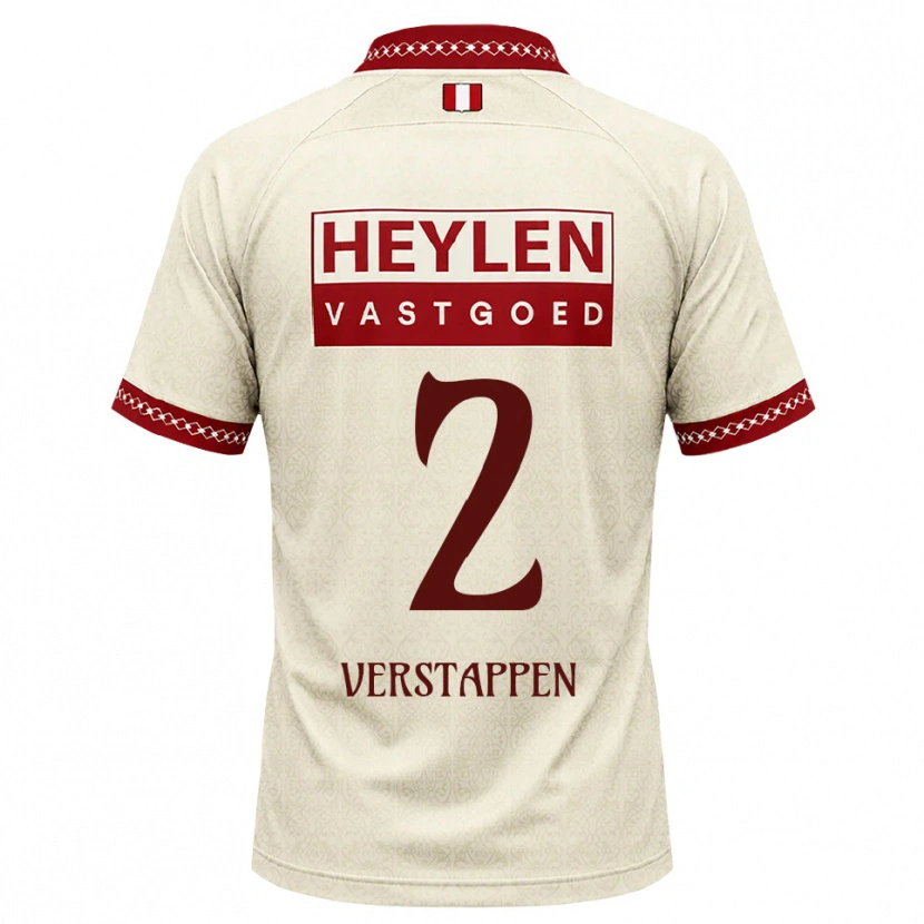 Danxen Dámské Jayden Verstappen #2 Béžová Červená Daleko Hráčské Dresy 2026/27 Dres