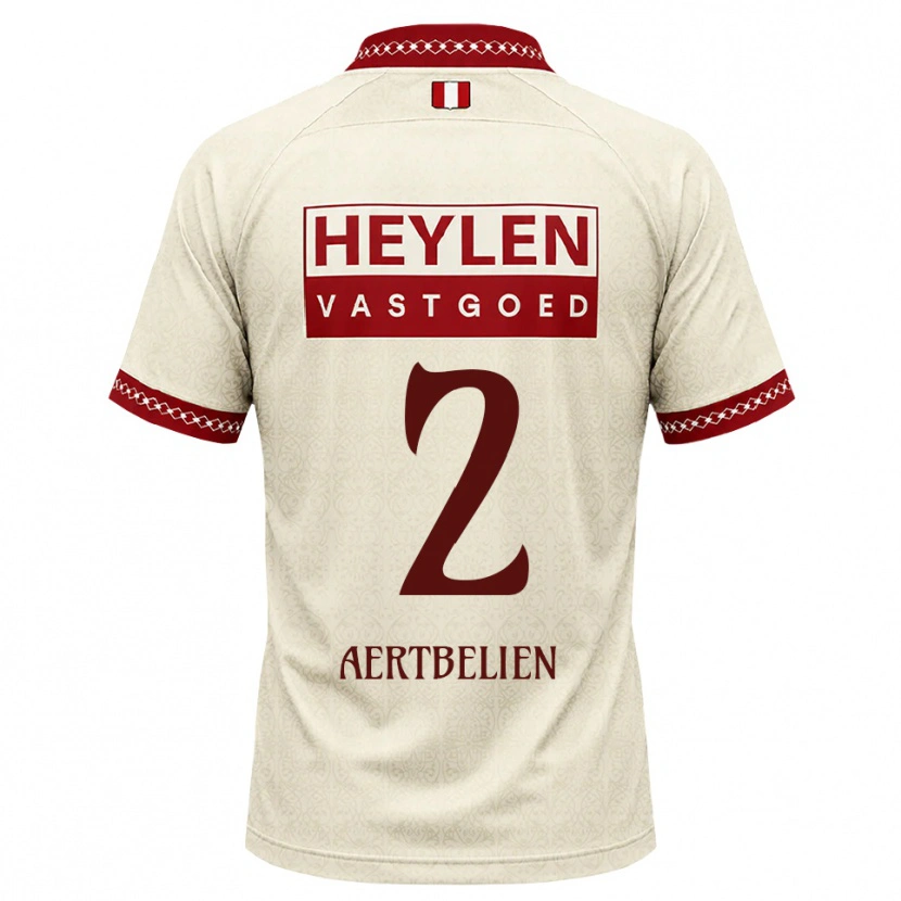 Danxen Dámské Lukas Aertbeliën #2 Béžová Červená Daleko Hráčské Dresy 2026/27 Dres