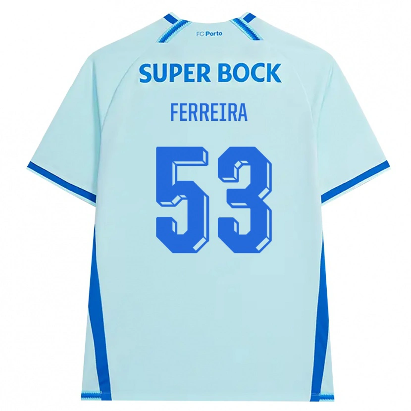 Danxen Dámské Eduardo Ferreira #53 Světle Tyrkysová Modrá Třetí Hráčské Dresy 2026/27 Dres