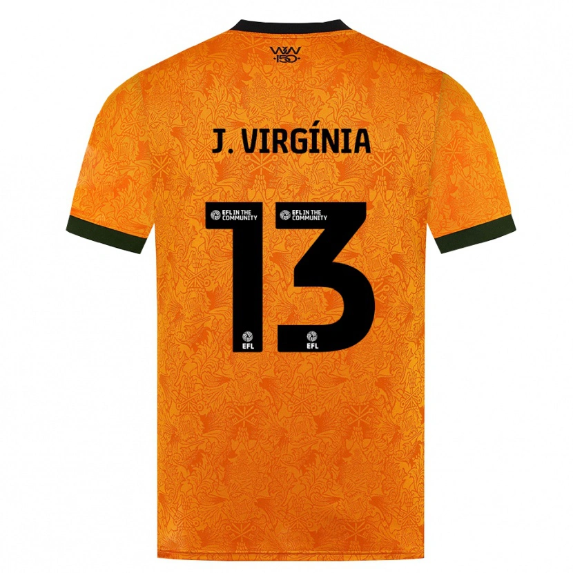 Danxen Dětské João Virgínia #13 Oranžová Černá Domů Hráčské Dresy 2026/27 Dres