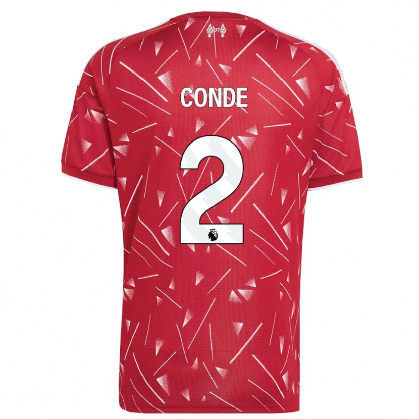 Danxen Dětské Lenix Conde #2 Bílá Červená Domů Hráčské Dresy 2026/27 Dres
