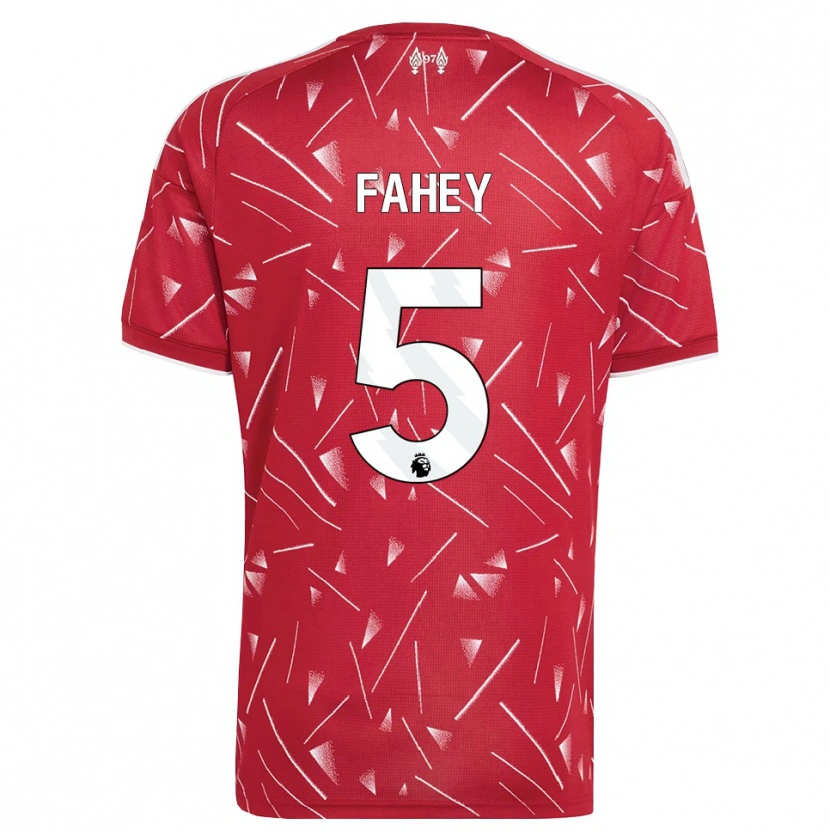 Danxen Dětské Niamh Fahey #5 Bílá Červená Domů Hráčské Dresy 2026/27 Dres