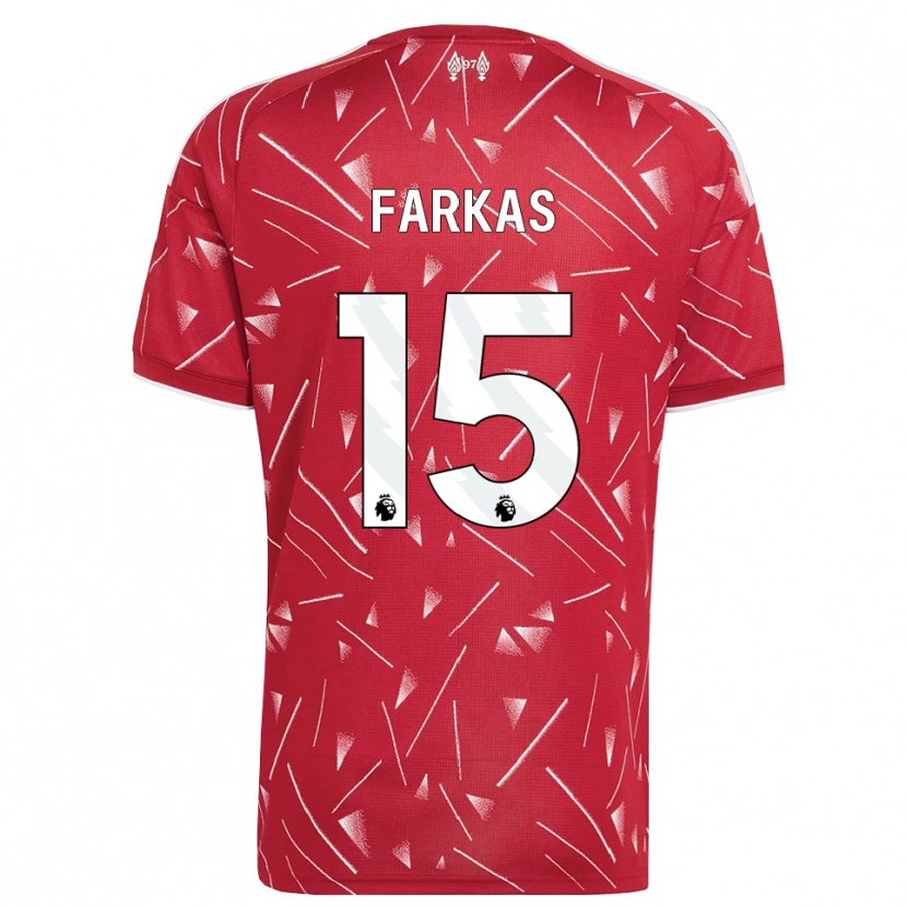 Danxen Dětské Erik Farkas #15 Bílá Červená Domů Hráčské Dresy 2026/27 Dres