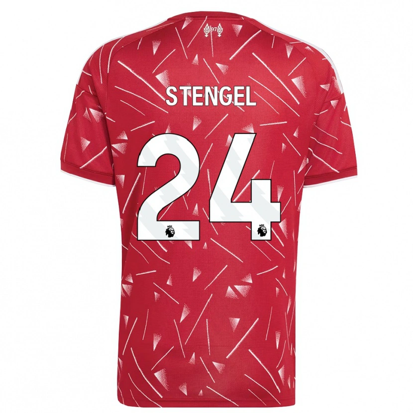 Danxen Dětské Katie Stengel #24 Bílá Červená Domů Hráčské Dresy 2026/27 Dres