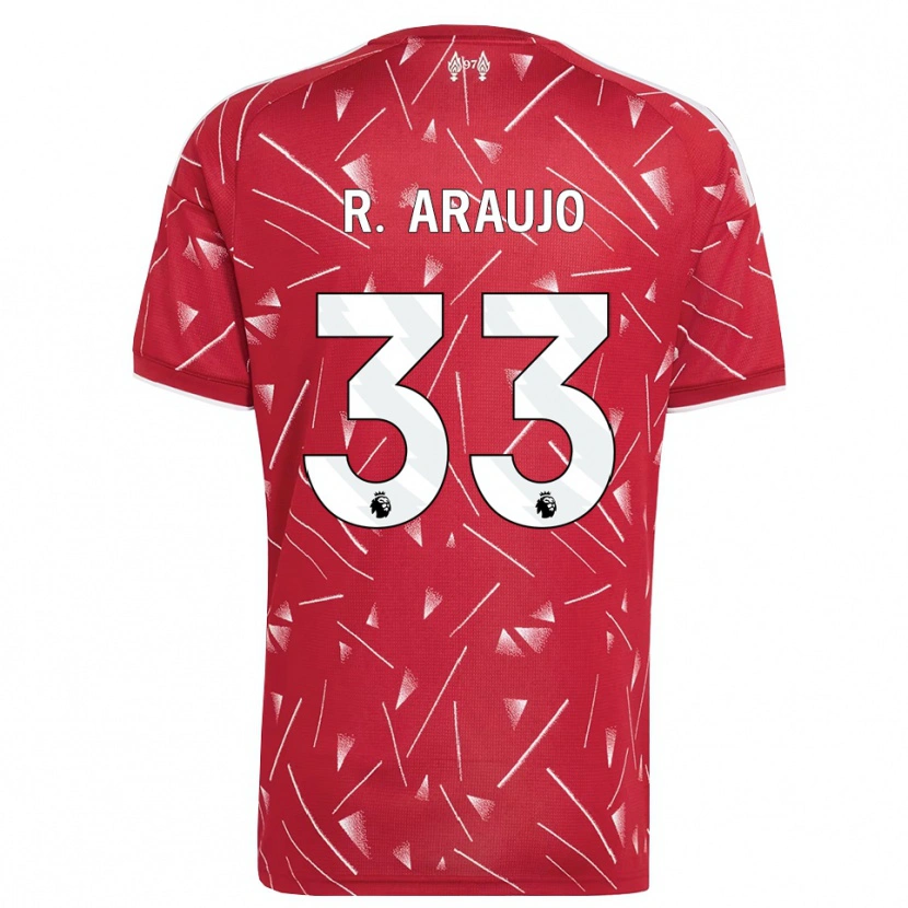 Danxen Dětské Ronald Araujo #33 Bílá Červená Domů Hráčské Dresy 2026/27 Dres