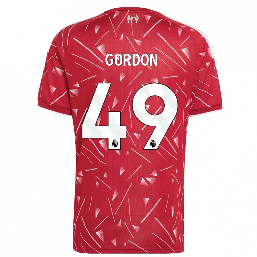 Danxen Dětské Kaide Gordon #49 Bílá Červená Domů Hráčské Dresy 2026/27 Dres