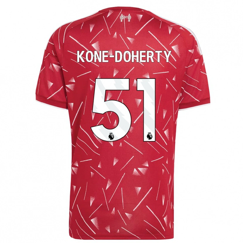 Danxen Dětské Trent Kone-Doherty #51 Bílá Červená Domů Hráčské Dresy 2026/27 Dres