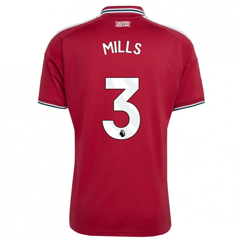 Danxen Dětské Albert Mills #3 Červená Žlutá Bílá Domů Hráčské Dresy 2026/27 Dres