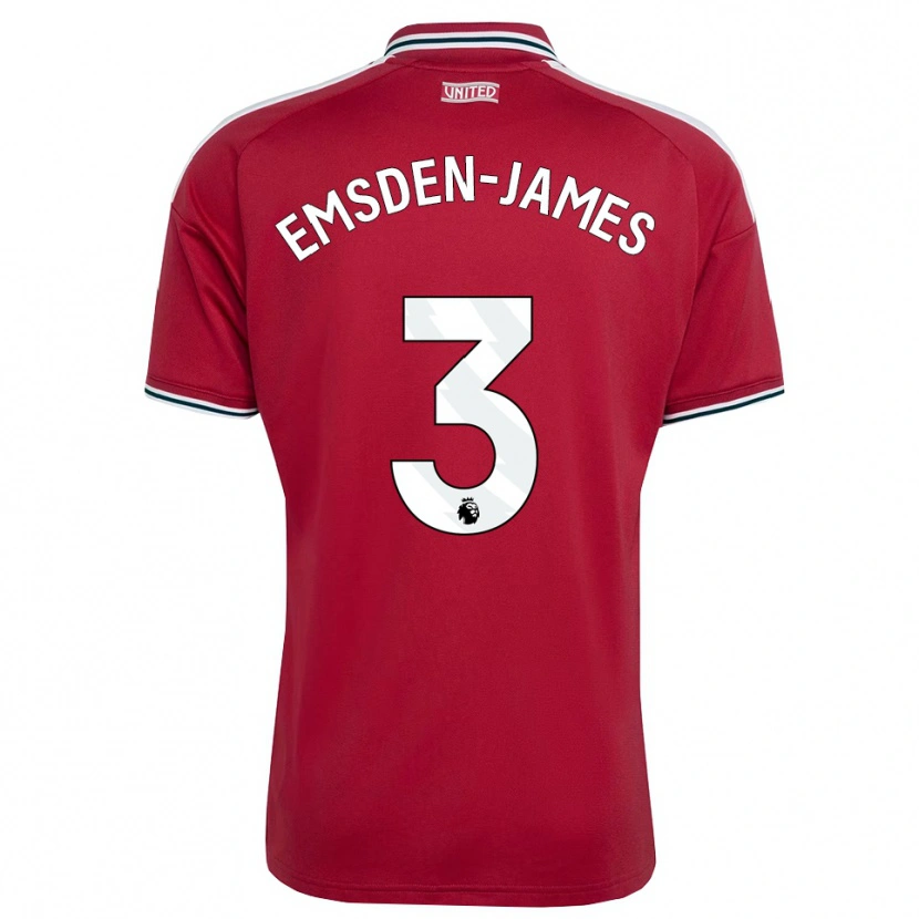 Danxen Dětské Harley Emsden-James #3 Červená Žlutá Bílá Domů Hráčské Dresy 2026/27 Dres