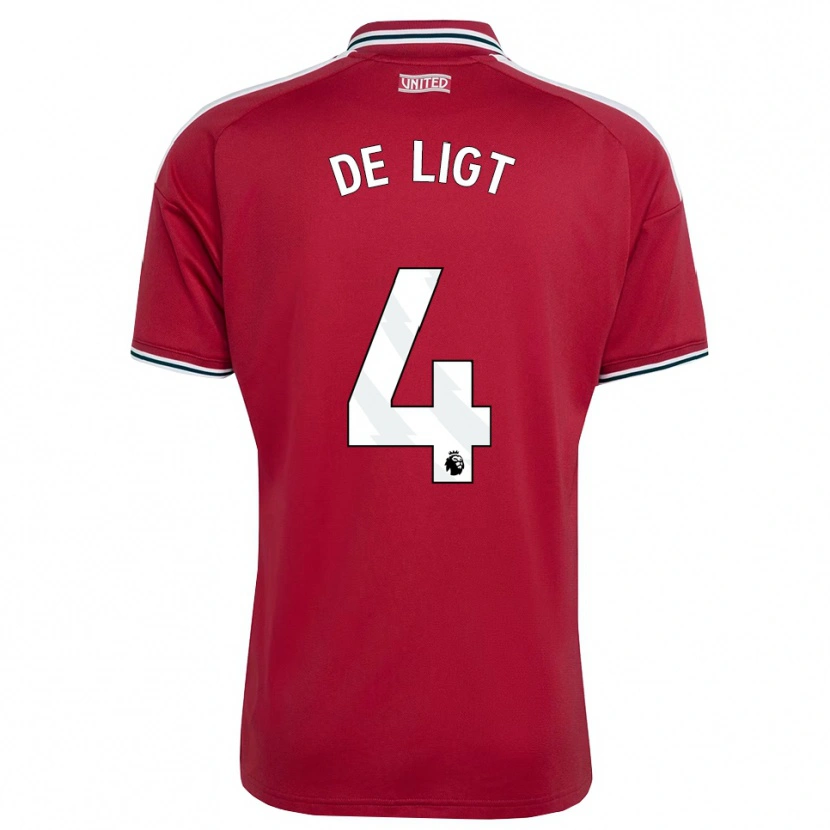 Danxen Dětské Matthijs De Ligt #4 Červená Žlutá Bílá Domů Hráčské Dresy 2026/27 Dres