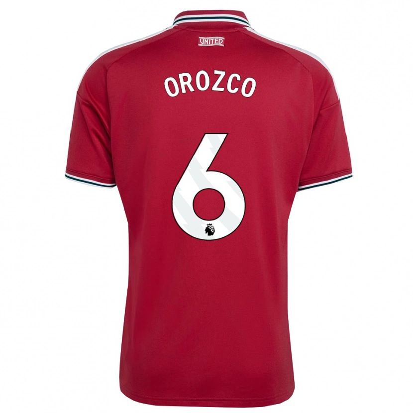 Danxen Dětské Cristian Orozco #6 Červená Žlutá Bílá Domů Hráčské Dresy 2026/27 Dres