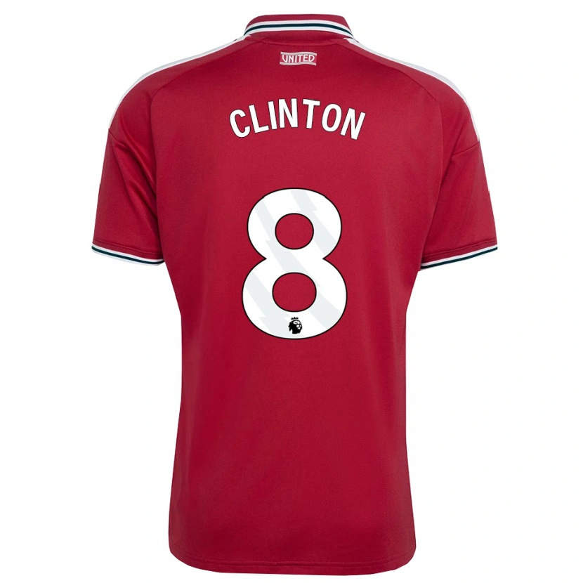 Danxen Dětské Grace Clinton #8 Červená Žlutá Bílá Domů Hráčské Dresy 2026/27 Dres