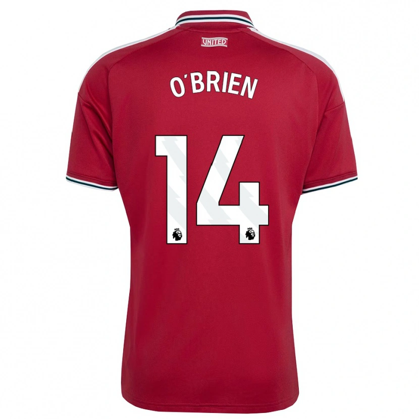 Danxen Dětské Sam O'brien #14 Červená Žlutá Bílá Domů Hráčské Dresy 2026/27 Dres