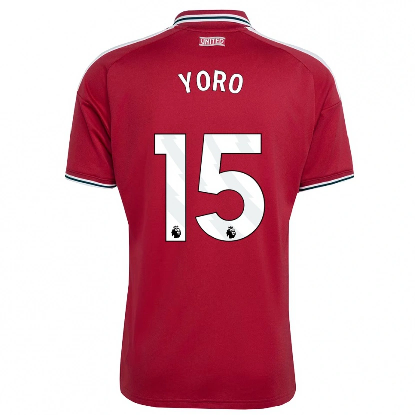 Danxen Dětské Leny Yoro #15 Červená Žlutá Bílá Domů Hráčské Dresy 2026/27 Dres