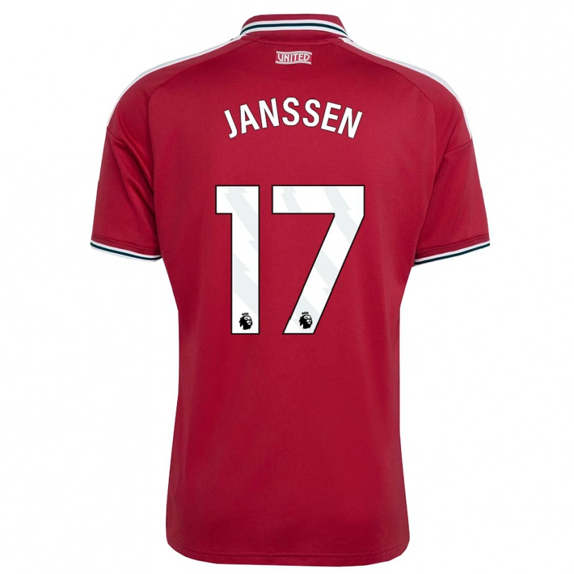 Danxen Dětské Dominique Janssen #17 Červená Žlutá Bílá Domů Hráčské Dresy 2026/27 Dres