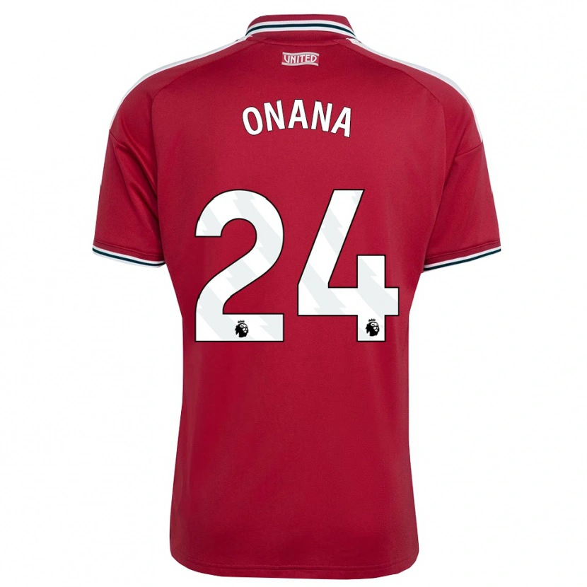 Danxen Dětské Andre Onana #24 Červená Žlutá Bílá Domů Hráčské Dresy 2026/27 Dres