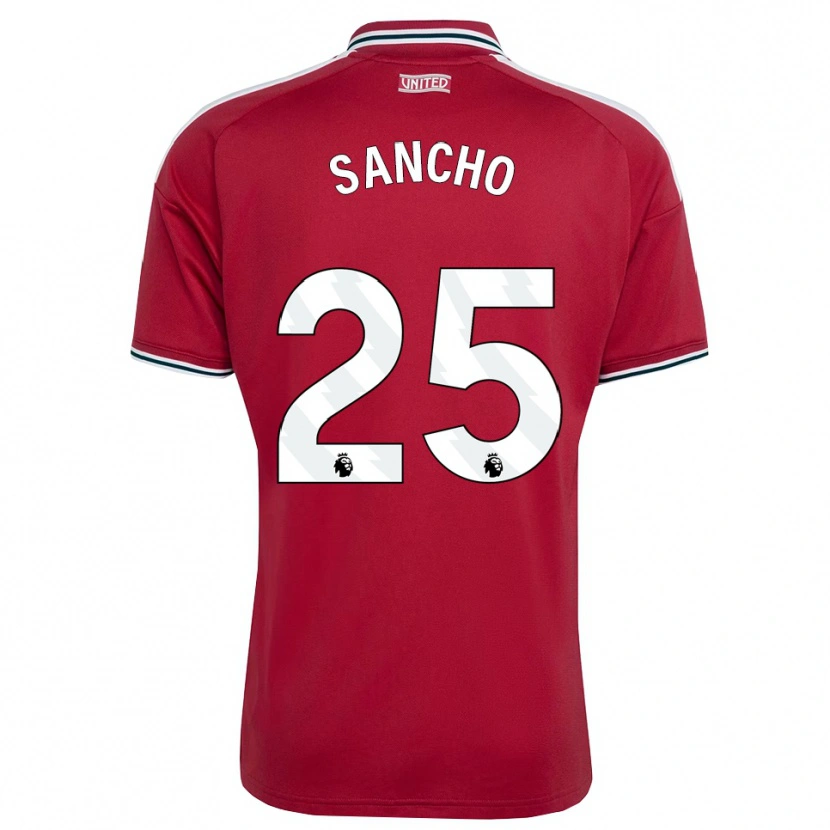 Danxen Dětské Jadon Sancho #25 Červená Žlutá Bílá Domů Hráčské Dresy 2026/27 Dres