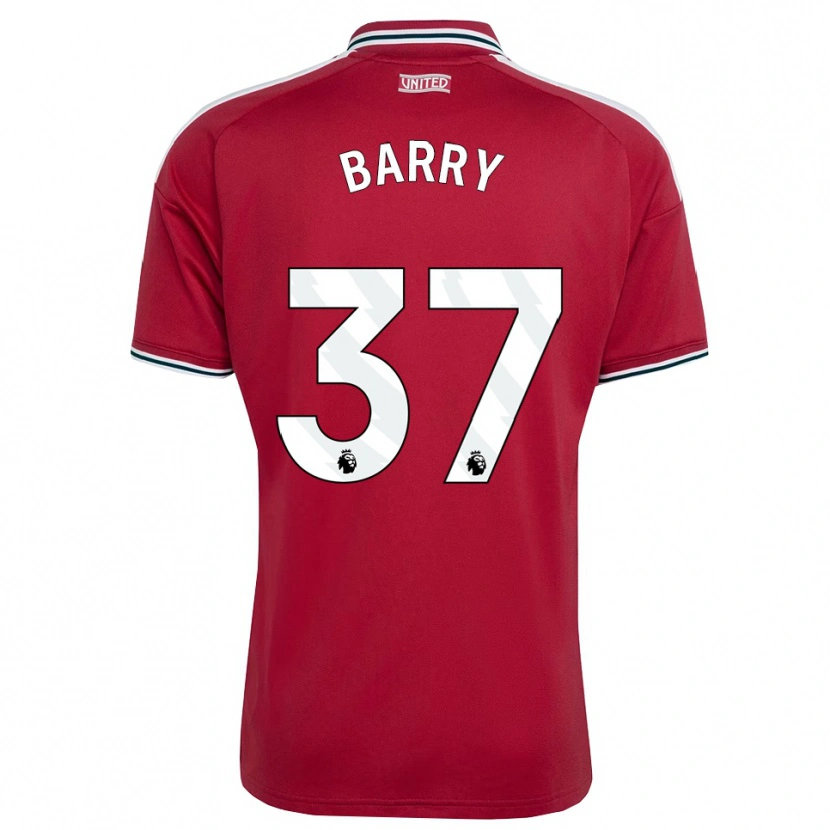 Danxen Dětské Keira Barry #37 Červená Žlutá Bílá Domů Hráčské Dresy 2026/27 Dres