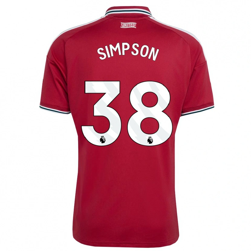 Danxen Dětské Jess Simpson #38 Červená Žlutá Bílá Domů Hráčské Dresy 2026/27 Dres