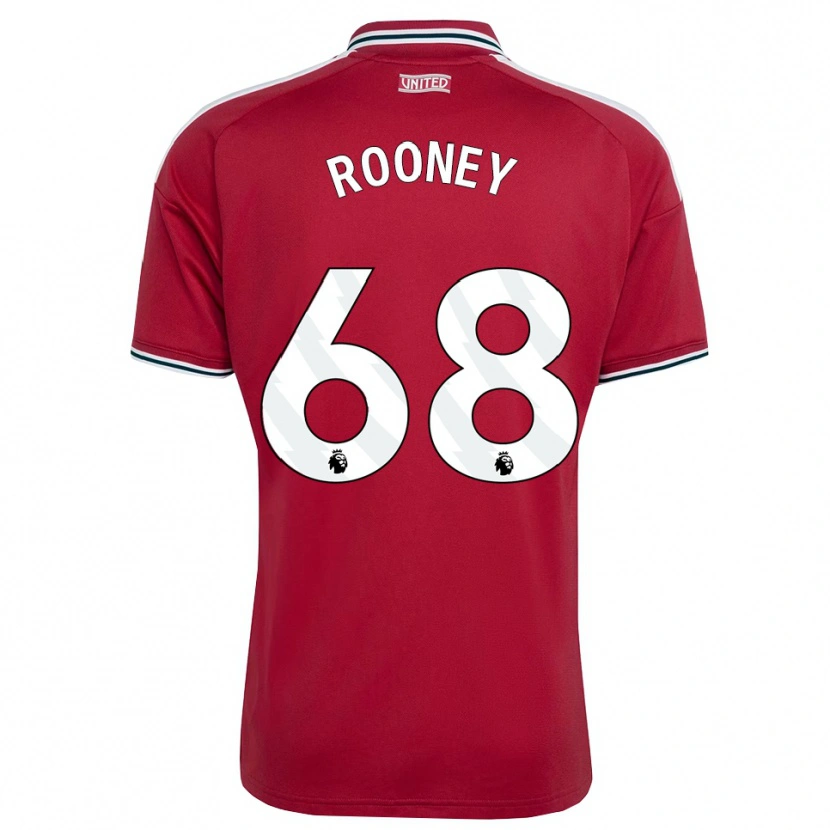 Danxen Dětské Kai Rooney #68 Červená Žlutá Bílá Domů Hráčské Dresy 2026/27 Dres